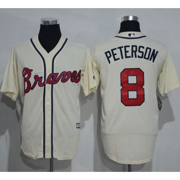 Braves #8 Jace Peterson Cream New Cool Base Stitched Jersey