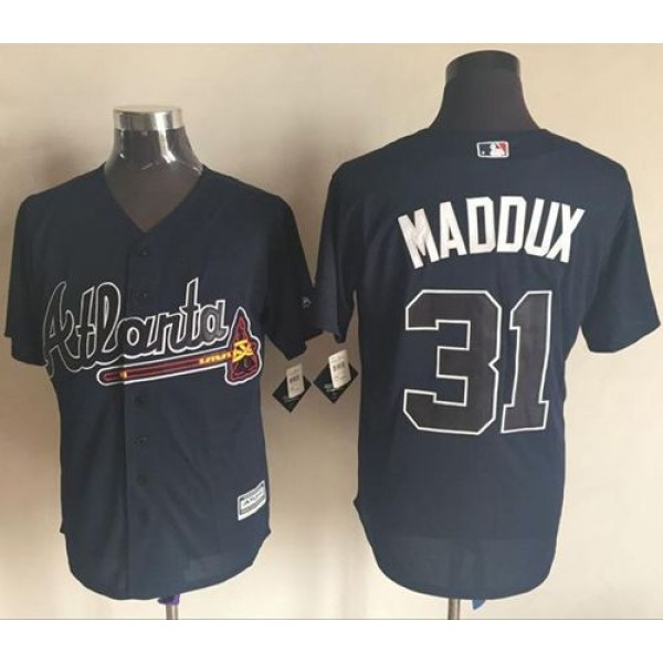 Braves #31 Greg Maddux Blue New Cool Base Stitched Jersey