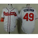 Braves #49 Julio Teheran White Cool Base Stitched Jersey