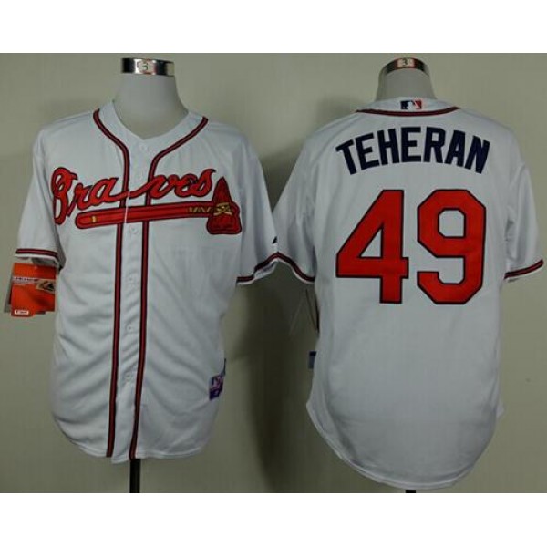 Braves #49 Julio Teheran White Cool Base Stitched Jersey