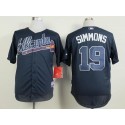 Braves #19 Andrelton Simmons Blue Cool Base Stitched Jersey