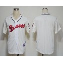 Braves Blank Cream Cool Base Stitched Jersey