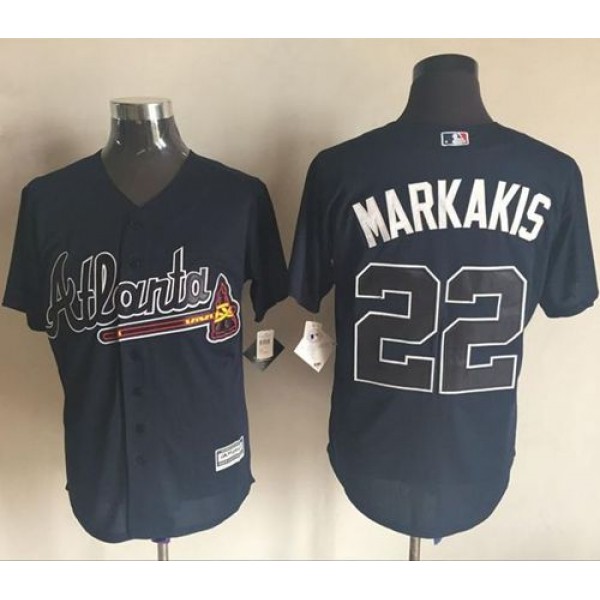 Braves #22 Nick Markakis Blue New Cool Base Stitched Jersey