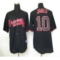 Braves #10 Chipper Jones Black Fashion Stitched Jersey