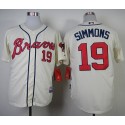 Braves #19 Andrelton Simmons Cream Alternate Cool Base Stitched Jersey