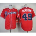 Braves #49 Julio Teheran Red Cool Base Stitched Jersey