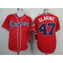 Braves #47 Tom Glavine Red Cool Base Stitched Jersey