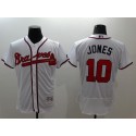 Braves #10 Chipper Jones White Flexbase Authentic Collection Stitched Jersey