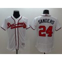 Braves #24 Deion Sanders White Flexbase Authentic Collection Stitched Jersey