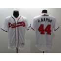 Braves #44 Hank Aaron White Flexbase Authentic Collection Stitched Jersey