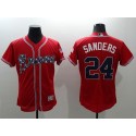 Braves #24 Deion Sanders Red Flexbase Authentic Collection Stitched Jersey