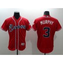 Braves #3 Dale Murphy Red Flexbase Authentic Collection Stitched Jersey