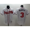 Braves #3 Dale Murphy White Flexbase Authentic Collection Stitched Jersey