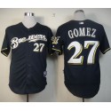Brewers #27 Carlos Gomez Stitched Blue Cool Base Jersey