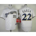 Brewers #22 Matt Garza White Cool Base Stitched Jersey