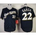 Brewers #22 Matt Garza Navy Blue Cool Base Stitched Jersey