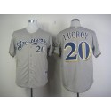 Brewers #20 Jonathan Lucroy Grey Cool Base Stitched Jersey