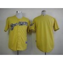 Brewers Blank Yellow Alternate Cool Base Stitched Jersey