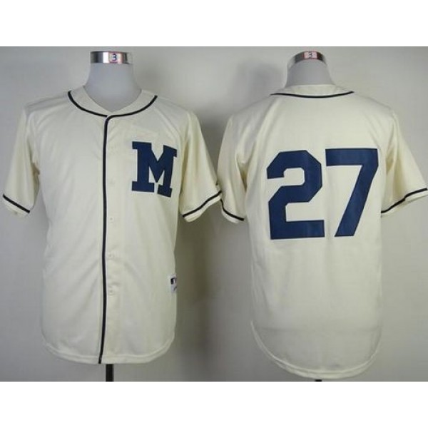 Brewers #27 Carlos Gomez Cream 1913 Turn Back The Clock Stitched Jersey