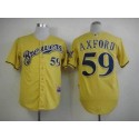 Brewers #59 John Axford Yellow Alternate Cool Base Stitched Jersey