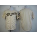 Brewers Blank Cream YOUniform Cool Base Stitched Jersey