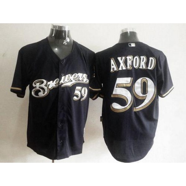 Brewers #59 John Axford Blue Cool Base Stitched Jersey