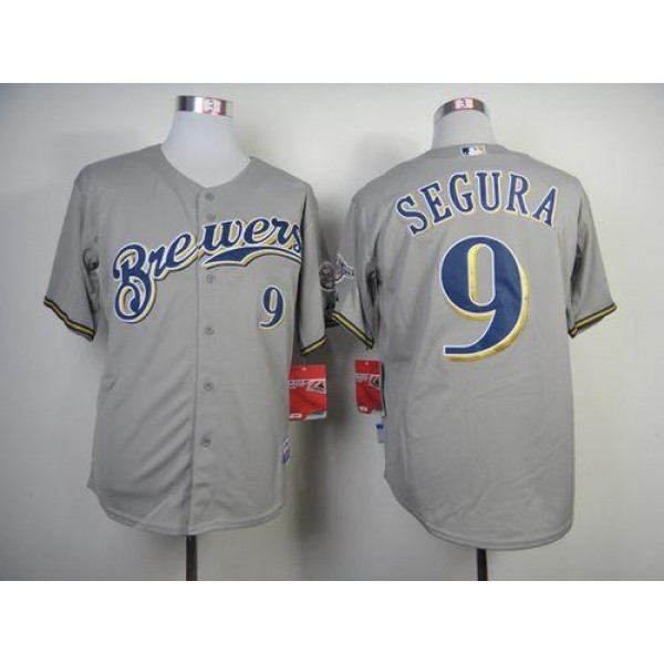 Brewers #9 Jean Segura Grey Cool Base Stitched Jersey