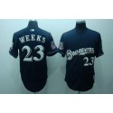 Brewers #23 Rickie Weeks Stitched Blue Jersey