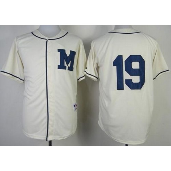 Brewers #19 Robin Yount Cream 1913 Turn Back The Clock Stitched Jersey
