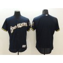 Brewers Blank Navy Blue Flexbase Authentic Collection Stitched Jersey