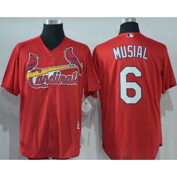 Cardinals #6 Stan Musial Red New Cool Base Stitched Jersey