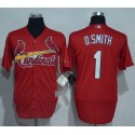Cardinals #1 Ozzie Smith Red New Cool Base Stitched Jersey
