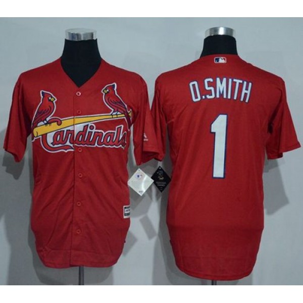 Cardinals #1 Ozzie Smith Red New Cool Base Stitched Jersey