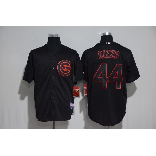 Chicago Cubs #44 Anthony Rizzo Black Strip Stitched Jersey