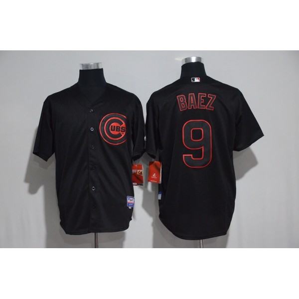 Chicago Cubs #9 Javier Baez Black Strip Stitched Jersey