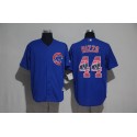 Chicago Cubs #44 Anthony Rizzo Blue Team Logo Print Cool Base Stitched Jersey