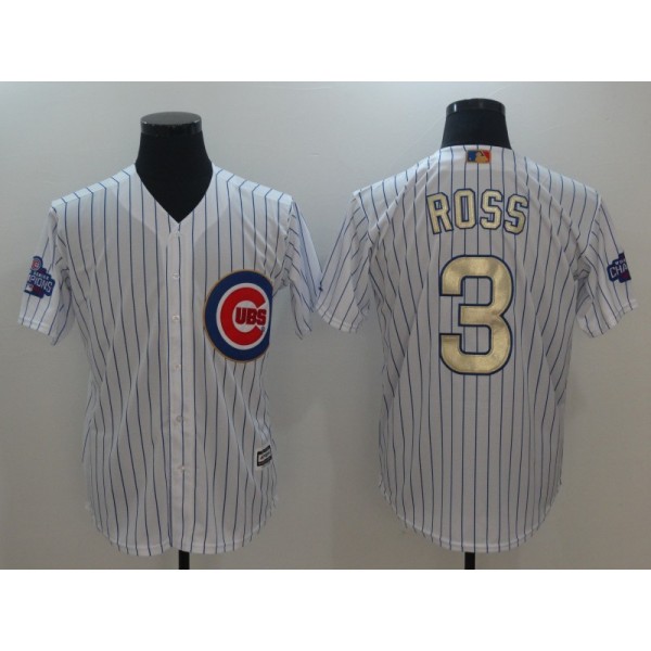Chicago Cubs #3 David Ross White 2017 Gold Program Cool Base Stitched Jersey