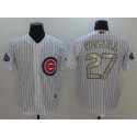 Chicago Cubs #27 Addison Russell White 2017 Gold Program Cool Base Stitched Jersey