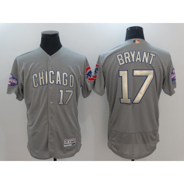 Chicago Cubs #17 Kris Bryant World Series Champions Gold Program Flexbase Stitched Jersey