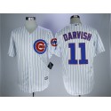 Chicago Cubs #11 Yu Darvish White Cool Base Stitched Jersey