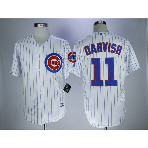 Chicago Cubs #11 Yu Darvish White Cool Base Stitched Jersey