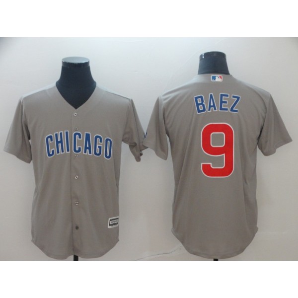 Chicago Cubs #9 Javier Baez Gray Cool Base Stitched Jersey