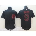 Chicago Cubs #9 Javier Baez Black Lights Out Stitched Jersey