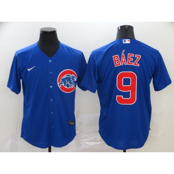 Chicago Cubs #9 Javier Baez Blue Cool Base Stitched Jersey