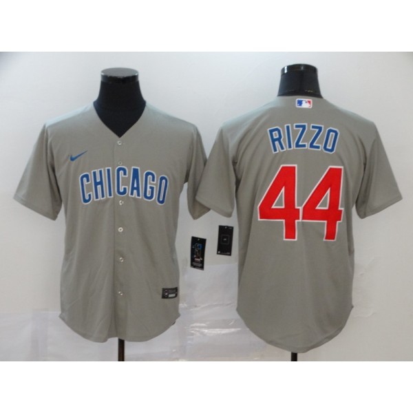 Chicago Cubs #44 Anthony Rizzo Gray Cool Base Stitched Jersey