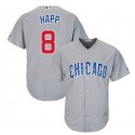 Chicago Cubs #8 Ian Happ Grey Cool Base Stitched Jersey