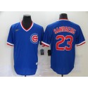 Chicago Cubs #23 Ryne Sandberg Blue Throwback Cool Base Stitched Jersey