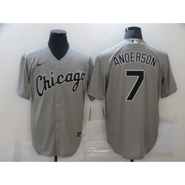 Chicago White Sox #7 Tim Anderson Grey Cool Base Stitched Jersey