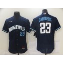 Chicago Cubs Blank 2021 #23 Ryne Sandberg Navy City Connect Stitched Jersey