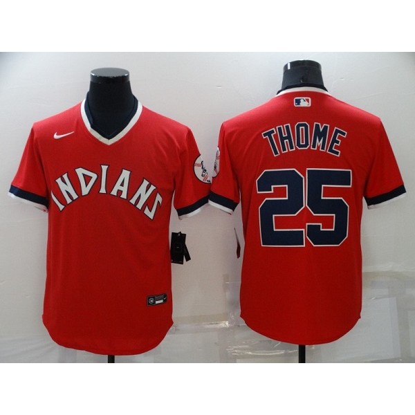 Cleveland Indians #25 Jim Thome Red Stitched Baseball Jersey